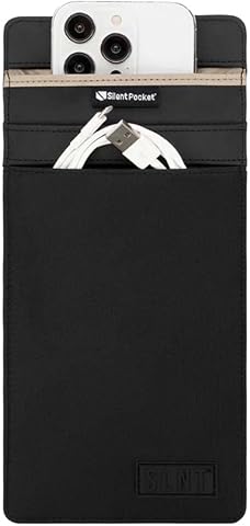 SLNT Faraday Phone Sleeve - Signal Blocking Pouch (Black, Medium)