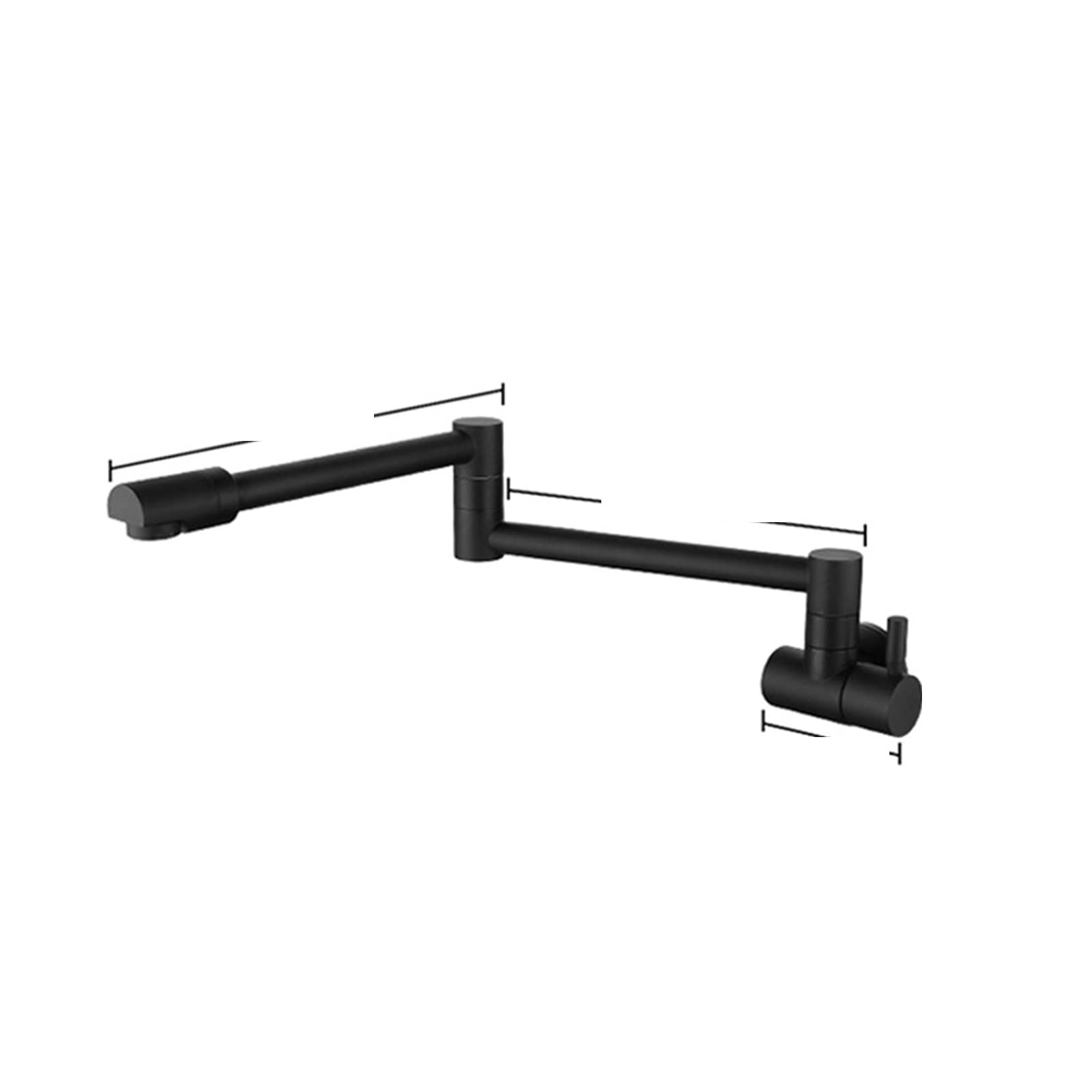 ZQFHSX Pot Filler Faucet, Wall Mounted Foldable Kitchen Single Cold Tap, Rotate Spout, Chrome Brushed Finish