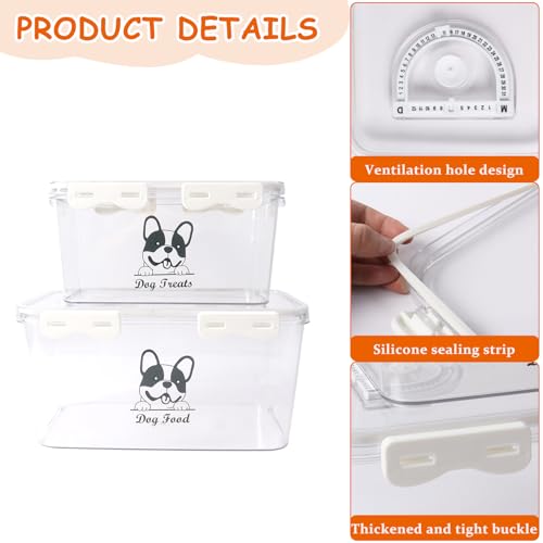 Hundefutter Aufbewahrung 2er-Pack Luftdichte Hundefutter Vorratsbehälter Transparenter Kunststoff in Lebensmittelqualität Hundefutter Behälter, Futterbehälter Hund 4-5 kg Tierfutter Hundefutterbox