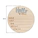 Hello World Wooden Baby Birth Announcement Sign, Newborn Name Date Time Weight Length Board, Neutral Nursery Decor Photo Prop Keepsake (Blue)
