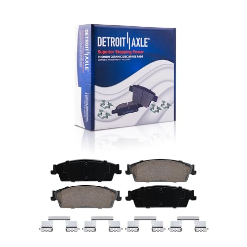 Image of Detroit Axle - Brake Kit for Chevy GMC Silverado Suburban Sierra 1500 Yukon | Avalanche Escalade Drilled Disc Brakes Rotors Ceramic Brake Pads Replacement 12.99 inch inch Front & 13.58 inch inch Rear Rotor