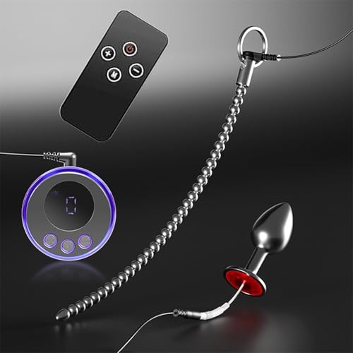 PQKuss Elektrostimulation Set, Elektro Dilator mit Metall Perlen Harnröhren Plug und Analplug, Folter SM Extrem Bondage Massageelektroschock Analdilatator Sexspielzeug für Frauen Männer und Paare(6mm)