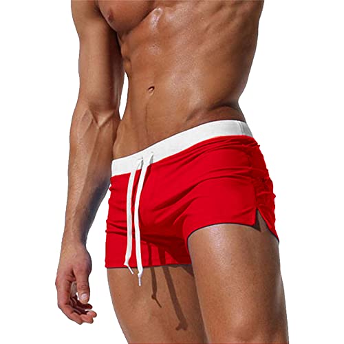 Badeshorts für Herren Badehose Kurz Badehosen Männer Eng Schwimmhose Boxer Badepants Wassersport Kurze Hose Schnelltrock...