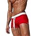 Produktbild TMEOG Badeshorts für Herren Badehose Kurz Badehosen Männer Eng Schwimmhose Boxer Badepants Wassersport Kurze Hose Schnelltrocknende Strandshorts mit Reissverschluss (EU L/Tag XL, Rot)