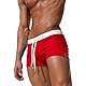 TMEOG Badeshorts für Herren Badehose Kurz Badehosen Männer Eng Schwimmhose Boxer Badepants Wassersport Kurze Hose Schnelltrocknende Strandshorts mit Reissverschluss (EU M/Tag L, Rot)