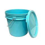 Heavy Duty Detailing Bucket (3.5 Gal) and Bucket Lid (for Car Wash, Boat, Truck, RV, Fishing & More) (Aqua Blue)