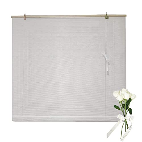 Retro Bambus Rollo Jalousine Bambusrollo Bambus Jalousie Weiß Natürlicher...