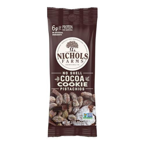 Image of Nichols Farms Roasted with Sea Salt No Shell Pistachios, Kosher, USDA Certified Organic, Non-GMO, 6 Oz (Pack of 3)