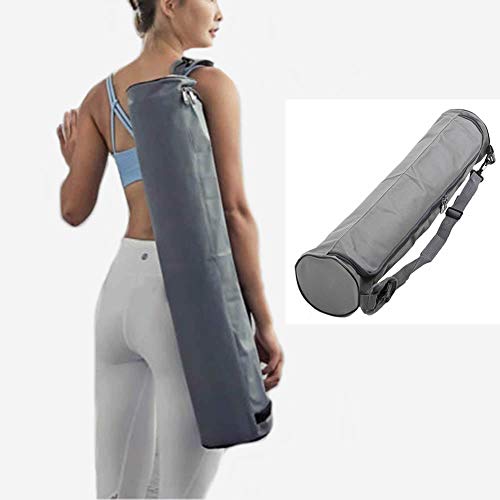 Dusenly Bolsa de transporte portátil impermeable para esterilla de yoga - Bolso bandolera Oxford resistente al agua para fitness, pilates (gris)