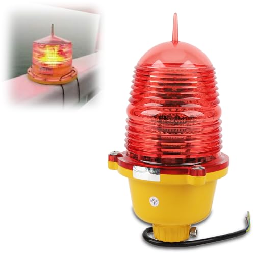 Aviation Obstruction Light Aviation Obstruction Light Multipurpose Warning Beacon Light, Super Bright Impact Resistances, IP68 Highly Strength Water Proof, for Warning Lights