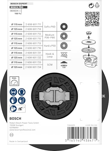 Bosch Professional 2608601711 Platorello Morbido, X-Lock, Nero, Ø115 Mm - 3