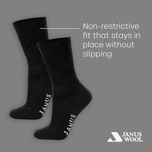 Merino Socks - Lightweight, Water-wicking Socks for Women & Teens - Essential Thermal Footwear for Winter - 2 Pair2