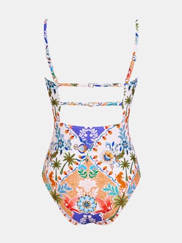 Image of CUPSHE Women Swimsuit One Piece Bathing Suit Square Neck Cutout Back Tummy Control with Adjustable Spaghetti Straps