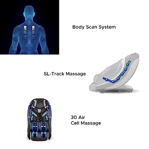 Osaki Titan Pro 3D Cascade Massage Intelligent Voice Control Full Body Reclining Zero Gravity Heated Massage Chair With Specialized Foot Roller And Minimum Doorway Size 29" 3D Massage Chair (Black) #TOP5