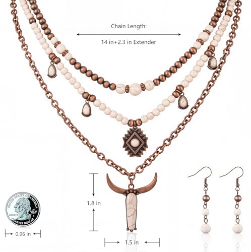 Rustic Couture's Western Jewelry Set for Women Cowgirl Vintage Western Necklace Earring4