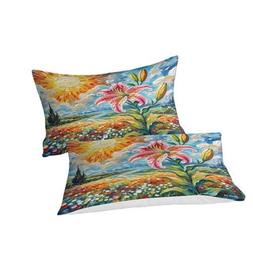 Housse de couette 200x200 Lily en microfibre brossée pour lit double