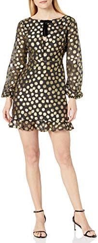 For Love & Lemons Women's Lottie Bell Sleeve Dress, Gold Dot, L :  Amazon.sg: Fashion