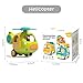 Ctffnny Friction Powered Push and Go Inertia Cars Small Helicopter Shape with Music Sound and Light Construction Vehicles Toys 1st Birthday Gifts for Kids Boys Baby Toddlers 0 Months+ 1-3 Year Old