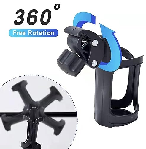 Orco Bike Bottle Holder, Black Bicycle Cup Holder 360 Degrees Rotation Cycling Water Bottle Cages; fit Bicycles, Mountain Bikes, Prams and Wheelchair - Image 6