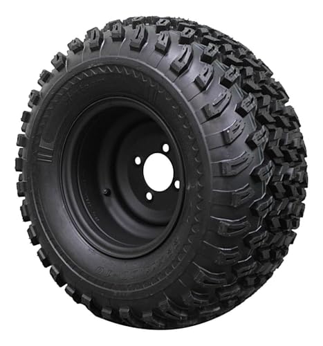 Antego 22x11.00-10 Golf Cart Tire & Wheel Assembly, Matte Black, Set of 4