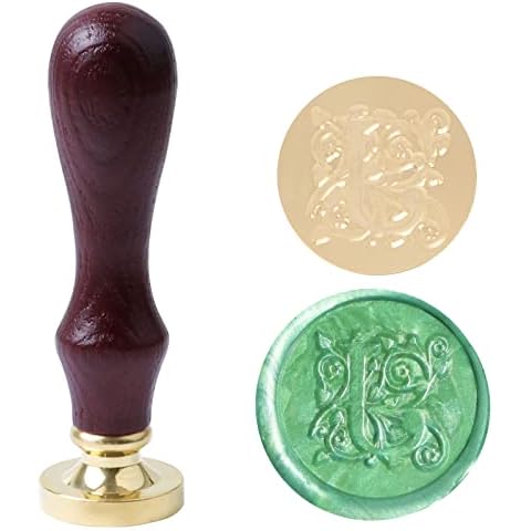 Classic Wooden Alphabet Letter Initial Wax Classic Sealing Wax Seal Stamp for Thanksgiving Card/Envelope/Gift Wrap/Wedding Engagement Party Invitation Cover