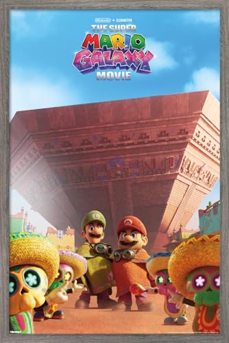 Trends International Nintendo The Super Mario Galaxy Movie (2026) - Desert One Sheet Wall Poster, 34L x 22.4W, Barnwood Framed Version
