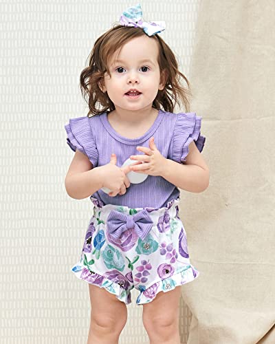 SUNNY PIGGY Baby Girl Clothes Infant Newborn Girls Summer Outfits Baby Clothing Romper Shorts Set 0-3 3-6 6-12 12-18 Months2