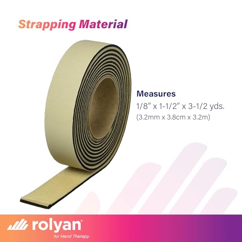 Rolyan Neoprene Strapping Material, 1/8" x 1-1/2" x 3.5 yd, Beige,Use With Thermoplastic Splinting Material, Hook Receptive Strap for Braces and AFOs, Soft Cushioned Strap for Custom Fit,Trim to Fit