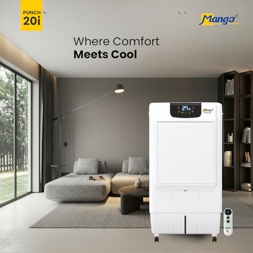 Image of Mango Punch Room Air Cooler Punch 20i |2000 m /hr Air Delivery | Honeycomb Pads | Auto Swing | Castor Wheels | For Rooms up to 235 Sq Ft (18L)