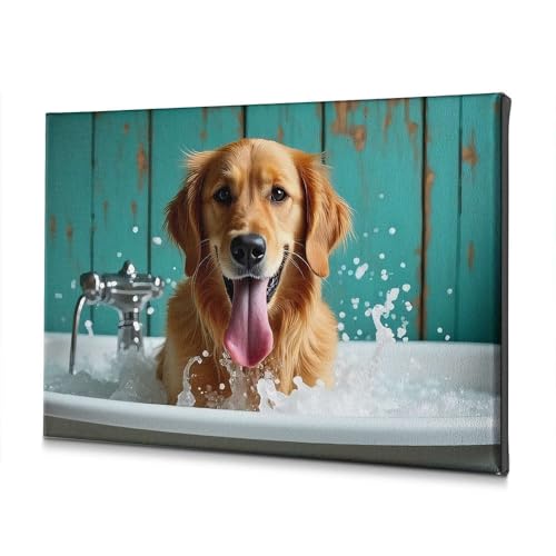 Toile enfant Golden retriever décorez la salle de bain ou chambre