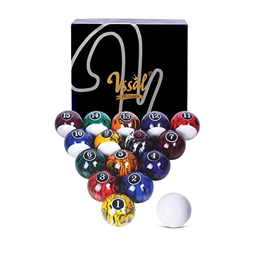 VSSAL Billiard Balls Set Pool Table Balls Marble-Swirl Style 16 Ball Set