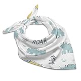 Roar Dino quadratischer Seidenschal, leicht, niedlicher Dinosaurier-Schal, Wraps für das Haar, atmungsaktiv, Kopftuch, Geschenke für Damen und Herren, mehrfarbig, 46x46cm