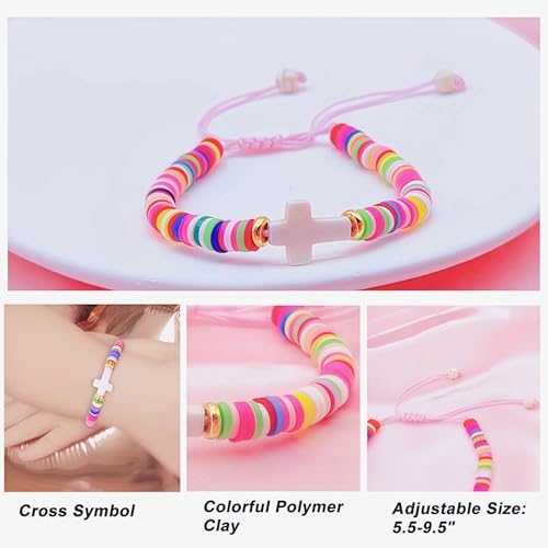 Image of Baptism Cross Bracelet for Girl Gifts, First Communion Confirmation Christening Gifts for Boys, Kids,Teenage Girls, Daughter Granddaughter Godchild Niece Sister