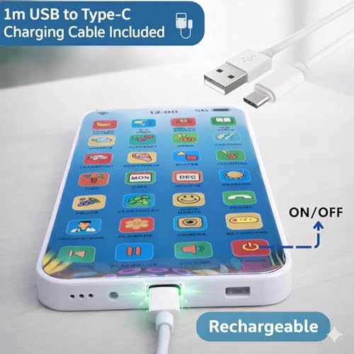 Image of Theme Toy Mobile Phone with Rechargeable Design, Interactive Function Toy for Boys & Girls Age 2+