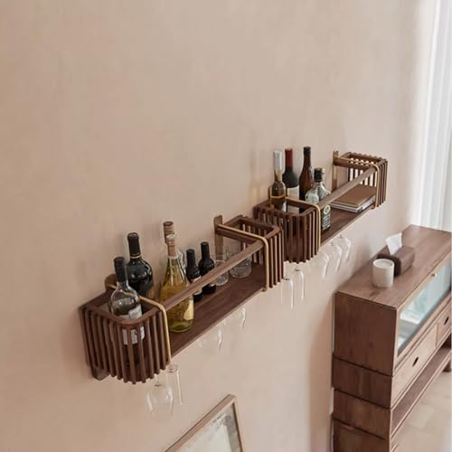 Étagère à vin avec support pour verres suspendus pour apéritif salon convivial - 5