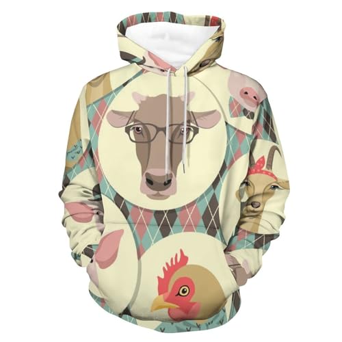 Unisexe hoodie porcs bovins vaches chaud et robuste, fini les sweats fragiles taille S