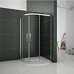 Sky Bathroom 900x800x1850mm Quadrant Shower Enclosures Double Sliding Door Clear Glass Corner Entry Cubicle