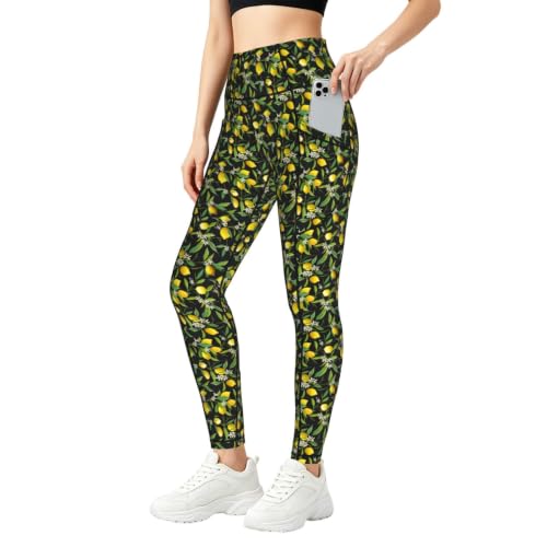 Pantalones de yoga elásticos con estampado floral transpirable y tacto suave