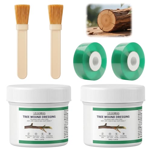 2 Juegos de Cicatrizante para Árboles, para Jardinería, Injertos, Arbustos Ornamentales, Favorece la Cicatrización de Heridas, Forma Rápidamente una Película Protectora, con Cinta de Injertar