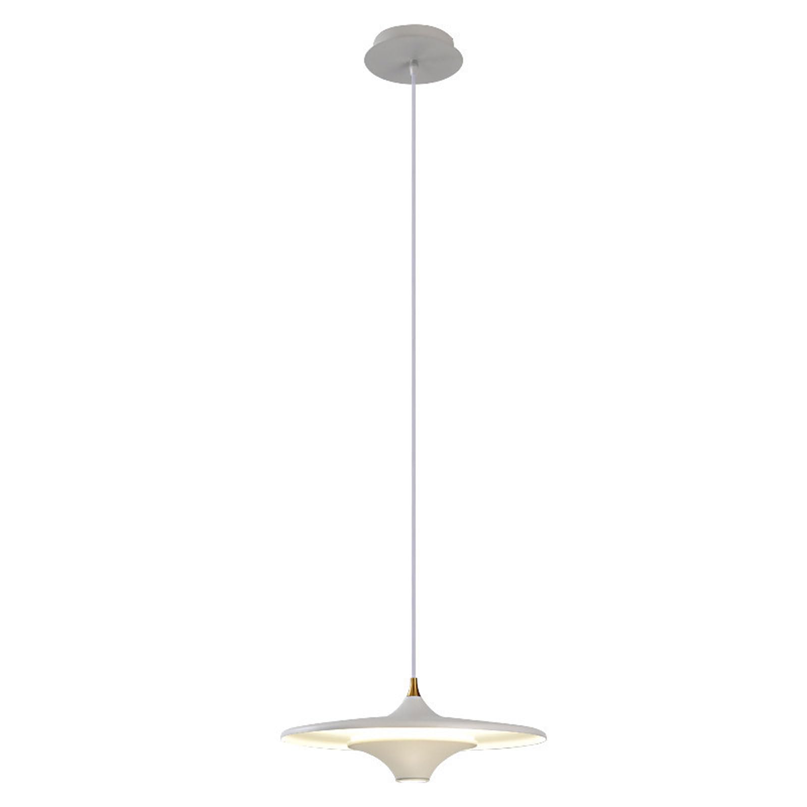 RSZCSMO Creative Flying Saucer Table Pendant Light 13.78in Frosted Ironwork LED Tri-Color Bedside Hanging Lamp Suitable for Kitchen Islands, Bars, Dining Rooms Lighting Fixture