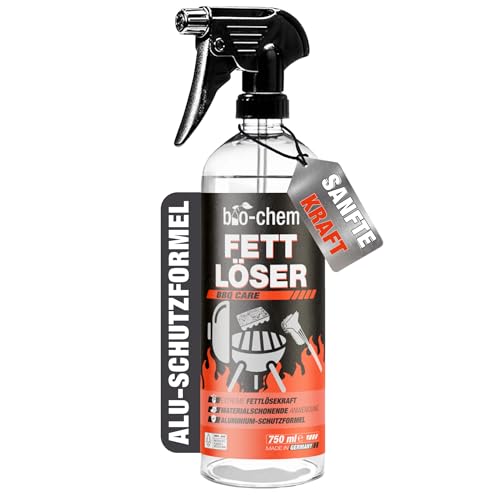 bio-chem Fettlöser Grillreiniger 750 ml - Effektives Grill-Spray zur Reinigung in Profi-Qualität - Grillrost Pflegespray geruchsneutral & materialschonend für Jede Oberfläche, besonders Aluminium