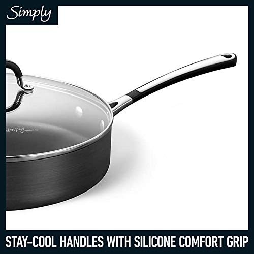 Calphalon 10-Piece Non-Stick Kitchen Cookware Set Black Pots & Pans with Stay-Cool Stainless Steel Handles Hard-Anodized Aluminum for Even Heating by Calphalon - Image 5