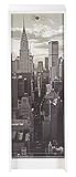 meuble tv new york Classeur à Rideau Blanc 5 Niches Serrure 37,8 x 103,8 x 38,4 cm