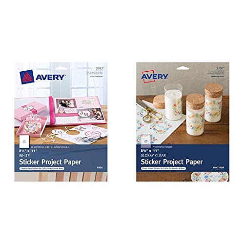Avery Printable Sticker Paper, Matte White, 8.5