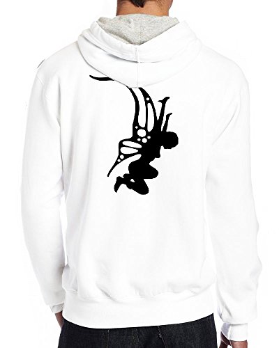 Celeste Luke Mens Hoodies Back Print Sudaderas con capucha personalizadas Hover Hand con mezcla gráfica personalizada, blanco, M