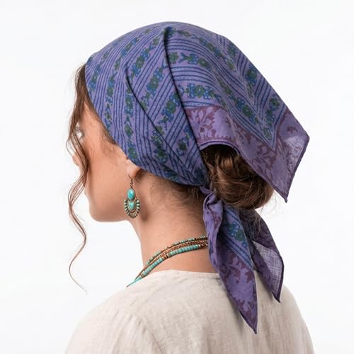 Image of Ravaiyaa - Attitude is everything Sanganer Hand Block Printed Scarves Pure Cotton Scarf Square Hijab Dupatta 40 inch X 40 inch Inch
