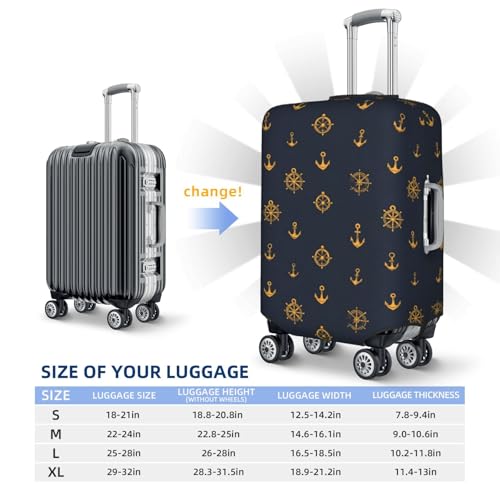 Luggage Cover Protector - Ship Wheel Anchor Print Fit 25-28 Inch Suitcase Covers for Luggage2