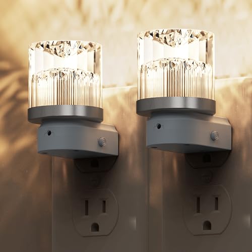 Image of L LOHAS LED Night Light, 2 Pack Night Lights Plug into Wall, 3000K Soft Light LED NightLights, Built in Dusk to Dawn Sensor for Hallway, Bathroom, Rooms