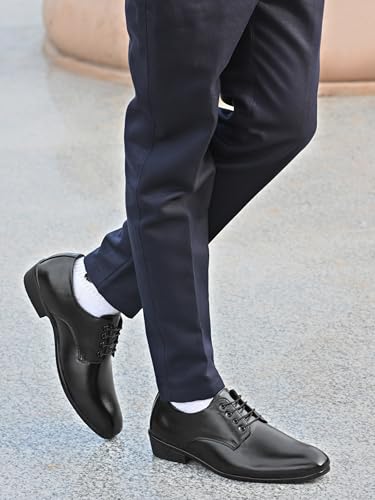 Image of KASTAVA KS 125 Breathable Synthetic Upper | Cushioned Sole, Ultra Comfort & Lightweight Lace-Up Formal Derby Shoes for Men