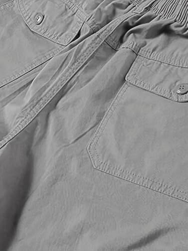 Image of Vogaan Casual Solid Men's Regular Fit Drawstring Cargo Pants with Multiple Pockets | Cotton Cargos for Men